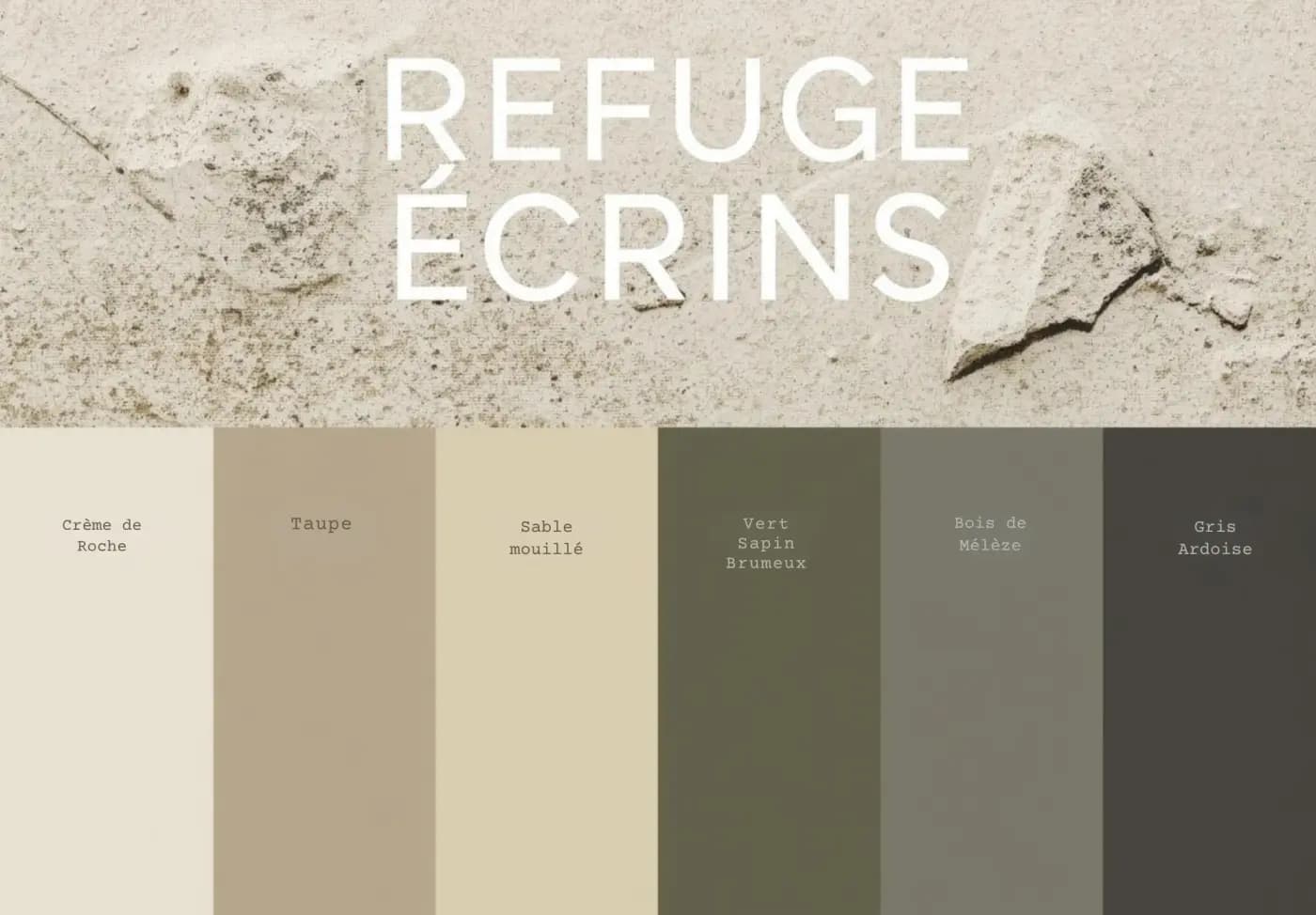 Moodboard palette - Direction artistique Refuge des Écrins