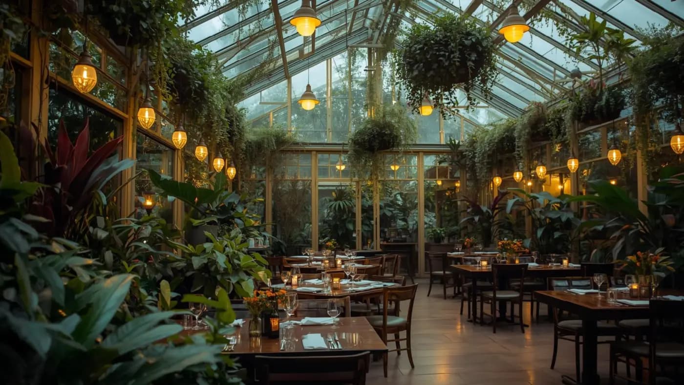 Restaurant gastronomique sous serre - Hôtellerie haut de gamme