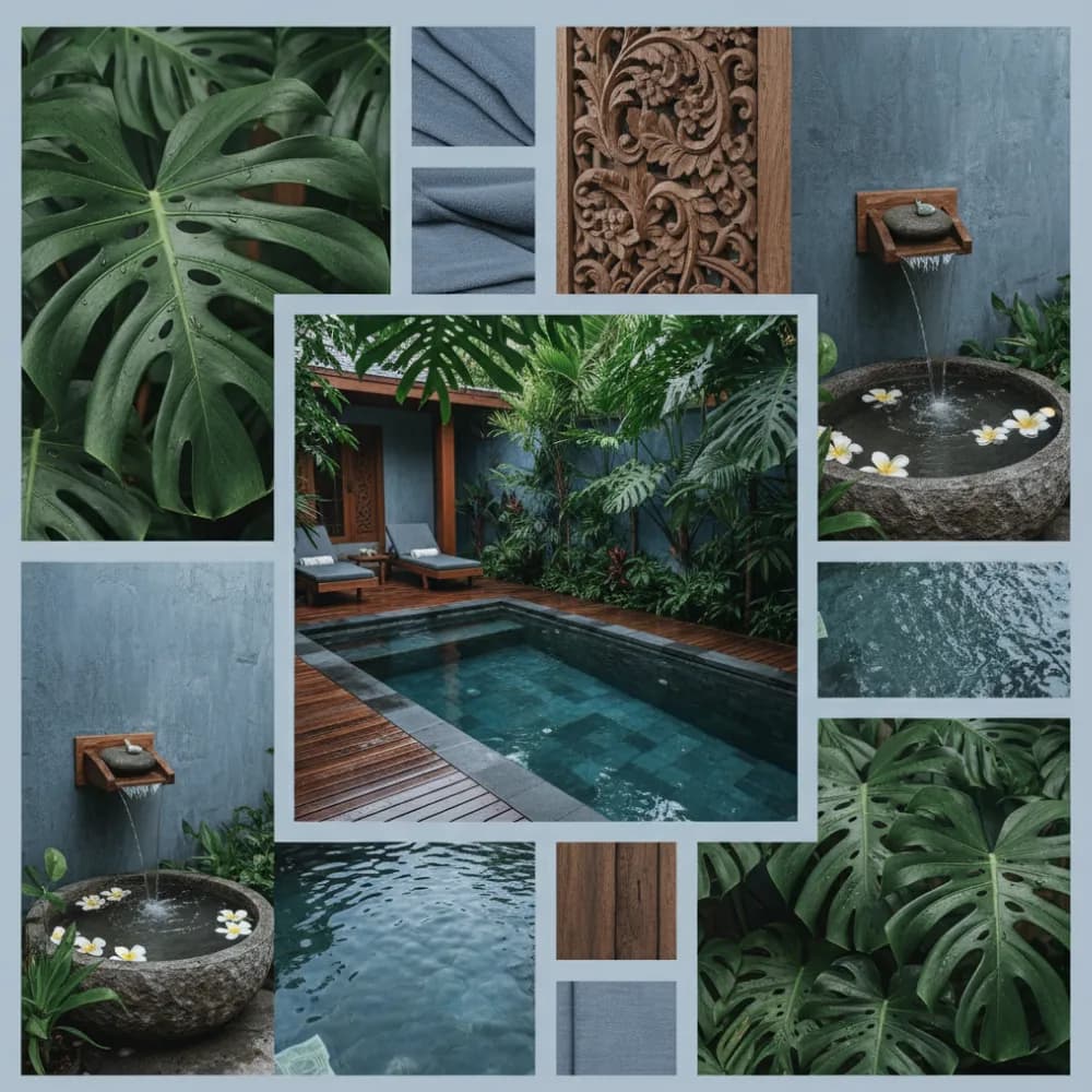 Moodboard L'Eau de Roche - Ambiance minérale et sérénité